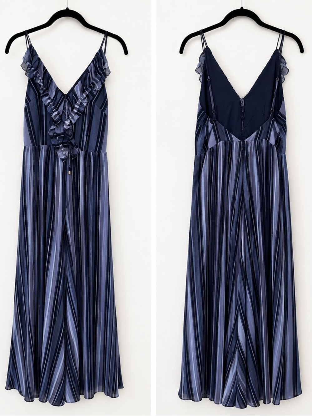 Striped Navy Wide-Leg Jumpsuit